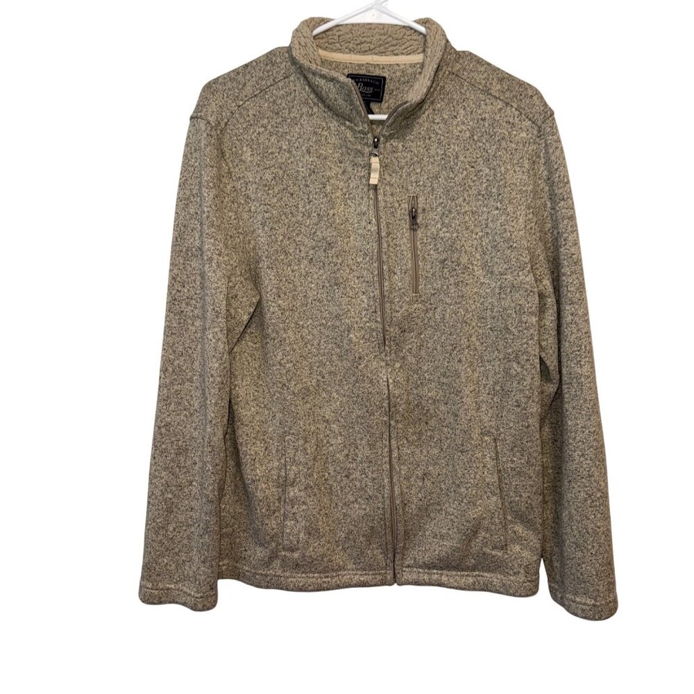G.H. Bass & Co. Mens Beige Full-Zip Sherpa-Lined Jacket M Polyester Stylish Warm